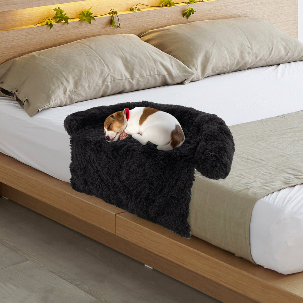 Plush Calming Dog Couch Bed with Anti-Slip Bottom-S - Gallery View 1 of 10