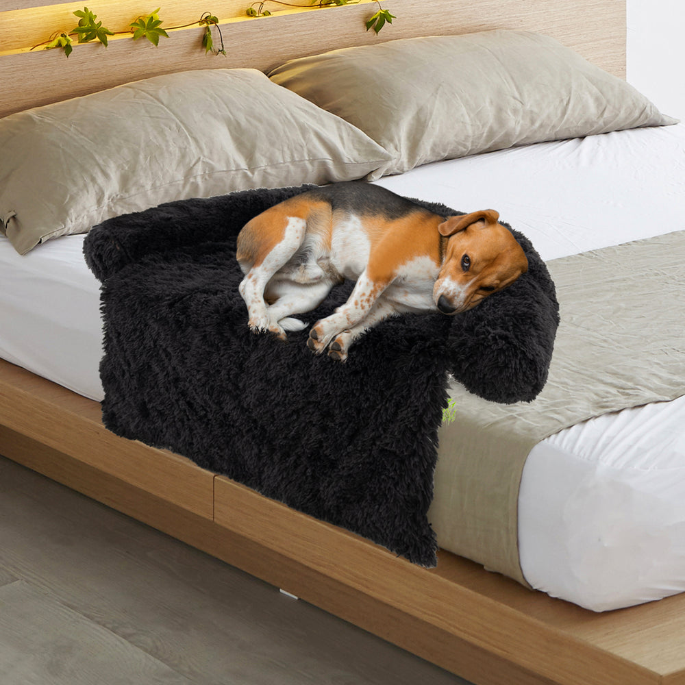 Plush Calming Dog Couch Bed with Anti-Slip Bottom-M - Gallery View 1 of 10