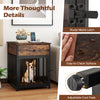 Dog crate furniture in rustic brown with sturdy metal latch, easy-to-clean surface, and adjustable foot pads for small.