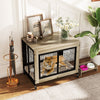 Industrial Dog Kennel with Flip-up Top 3 Lockable Doors and Removable Tray-Gray - Gallery View 1 of 10