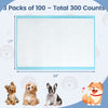 Dog and puppy pee pads, 24" x 17", 300 counts, featuring a 5-layer design for maximum absorption and leak protection.
