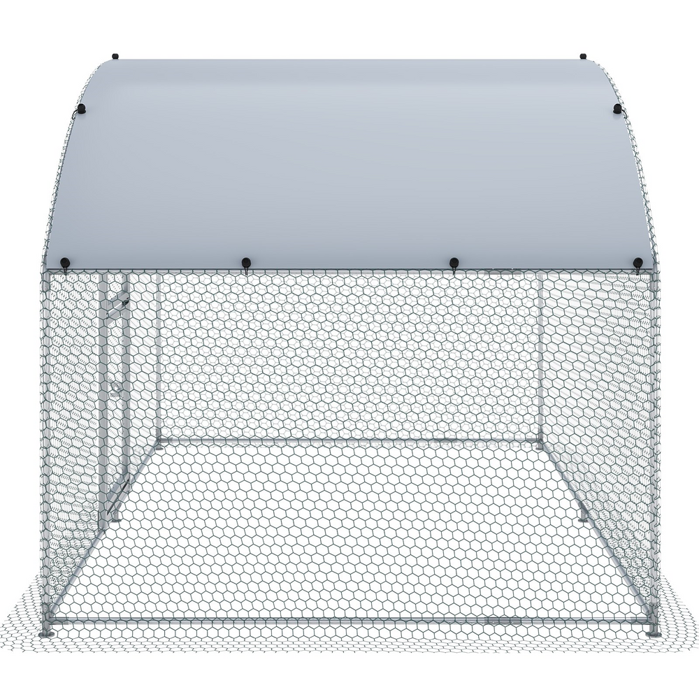 Vevor Metal Chicken Coop 6.5' x 9.8' x 6.4' Dome Walk In Run Waterproof Cover New