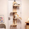 Door Hanging Cat Climber 4-level Height Adjustable with Plush Bed-Beige - Gallery View 1 of 10