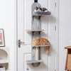 Door Hanging Cat Climber 4-level Height Adjustable with Plush Bed-Gray - Gallery View 1 of 10