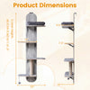Height adjustable door hanging cat climber with plush bed, jute scratching post, and removable pads for comfort.