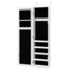 Jewelry cabinet with full-length mirror, soft velvet lining, and large capacity for organized storage, wall or door.