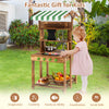 Double-sided mud kitchen with canopy, solid wood, and chalkboard for imaginative play and cooking fun for kids 3+.