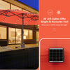 15-foot double-sided patio umbrella in orange with 48 LED lights, ideal for garden and backyard shading.