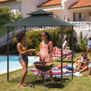 Outdoor Double-Tiered Grill Gazebo Canopy with 2 Shelves and 7 Hooks-Gray - Gallery View 1 of 10