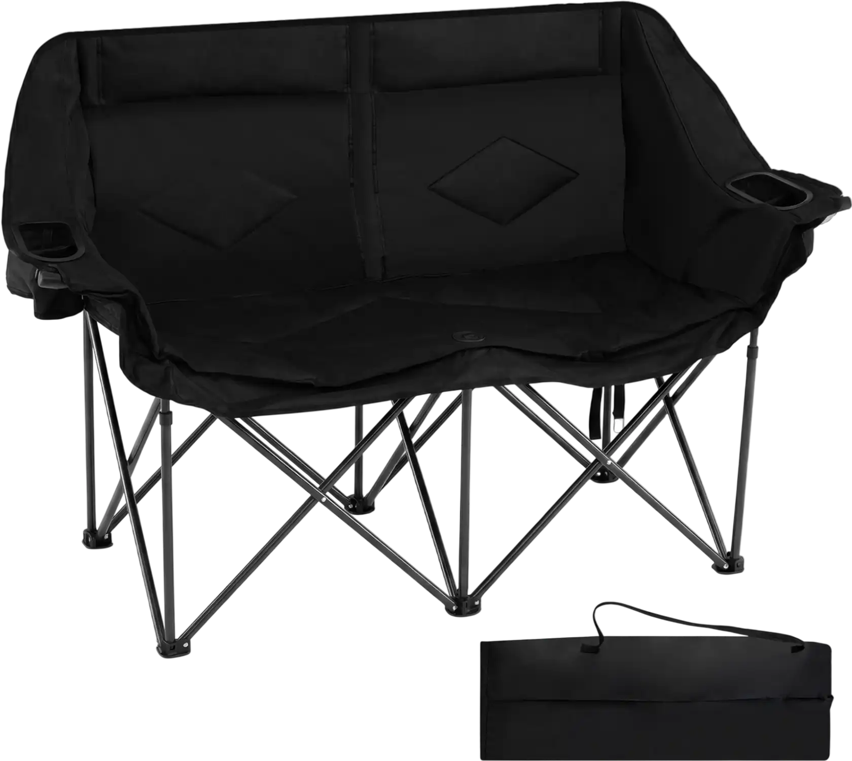 Costway Double Camping Chair Cup Holders Mesh Pockets 12134731 New