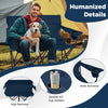 Double camping chair for two with high backrest, wide armrests, and double cup holders, ideal for outdoor relaxation.