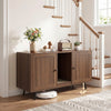 Double cat litter box enclosure in modern wood design with double rooms and scratching pad, ideal for indoor living.
