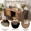 Double cat litter box enclosure with spacious tabletop, modern design, and easy-cleaning surface for indoor use.