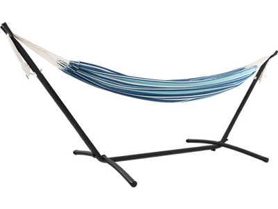 Costway Portable Indoor Outdoor 2-Person Double Hammock Set with Stand Blue 91483572 New