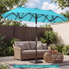 Double-Sided Patio Umbrella with Push Button Tilt Crank Handle - Gallery View 2 of 11