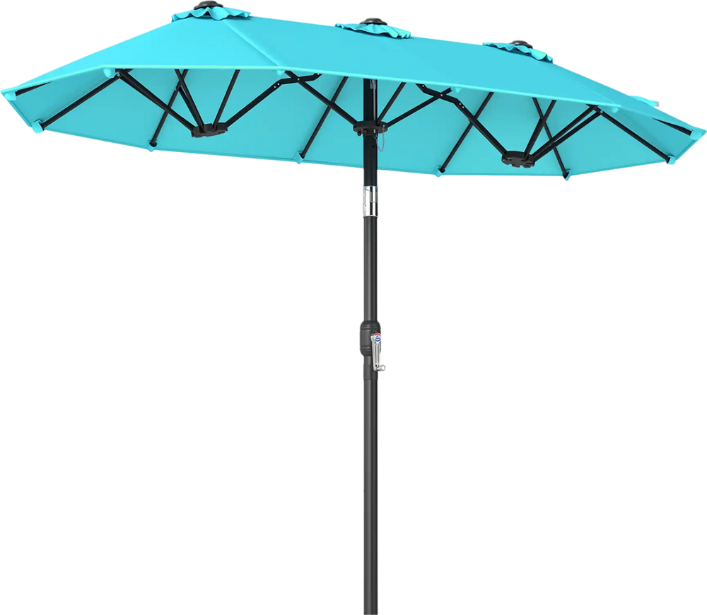 Double-Sided Patio Umbrella with Push Button Tilt Crank Handle - Gallery View 1 of 11