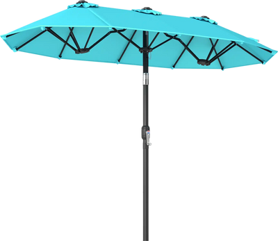 Costway Double-Sided Patio Umbrella Push Button Tilt Crank Handle 28343529 New