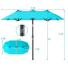 Double-Sided Patio Umbrella with Push Button Tilt Crank Handle - Gallery View 5 of 11