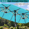 Double-Sided Patio Umbrella with Push Button Tilt Crank Handle - Gallery View 9 of 11