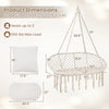Double Swing Chair with Cushions Macrame Hanging Hammock Chair for Indoor and Outdoor Use - Gallery View 4 of 10