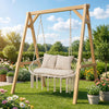 Double Swing Chair with Cushions Macrame Hanging Hammock Chair for Indoor and Outdoor Use - Gallery View 3 of 10