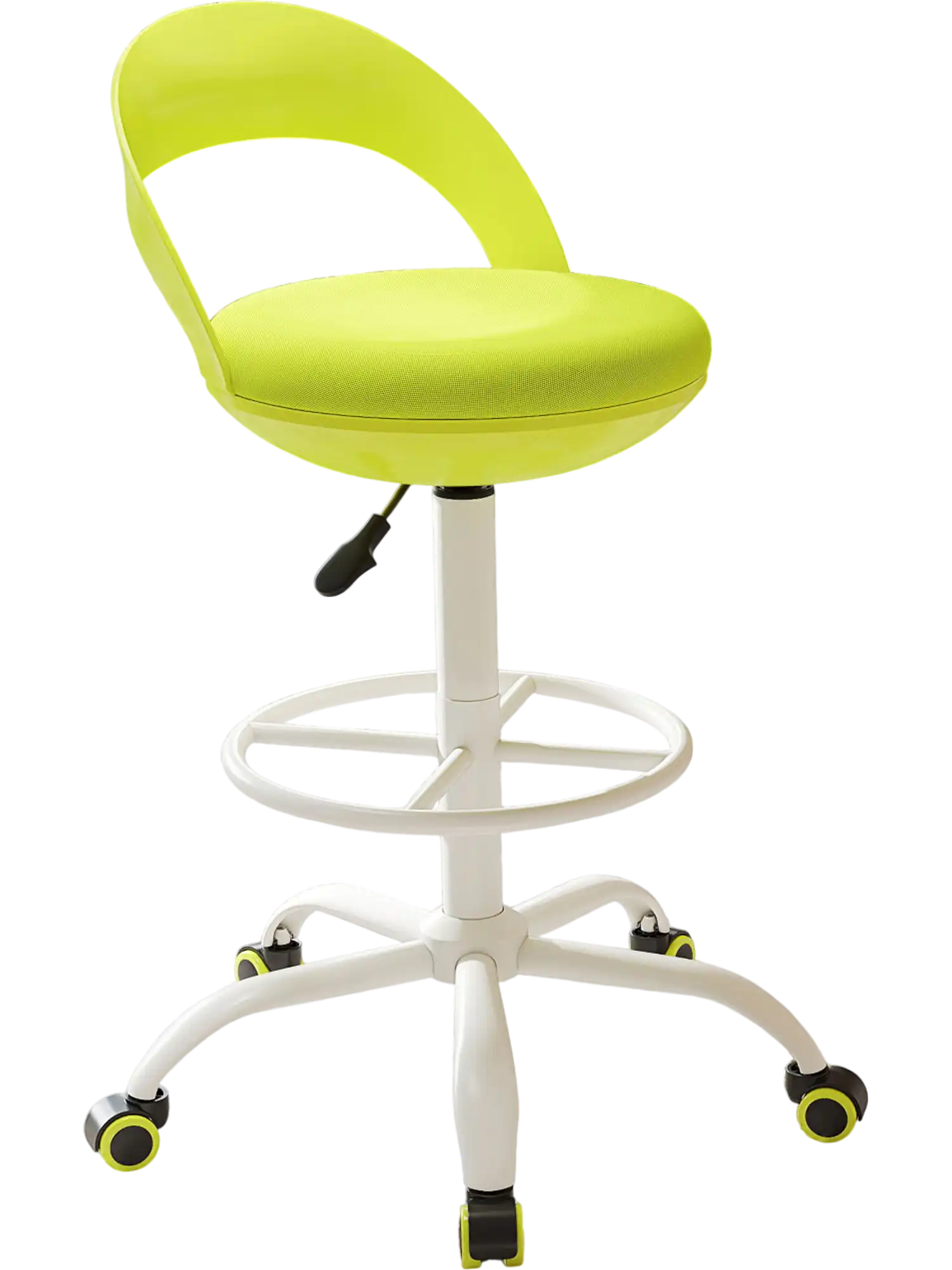 Costway Drafting Stool Tall Desk Chair Rolling Wheels Green 947536128 New