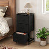 Dresser Nightstand with Roomy Fabric Drawers for Bedroom Storage Cabinet with Metal Frame-Dark Black - Gallery View 1 of 10
