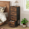 Dresser Nightstand with 4 Roomy Fabric Drawers and Metal Frame-Brown - Gallery View 1 of 9