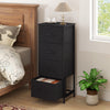 Dresser Nightstand with 4 Roomy Fabric Drawers and Metal Frame-Black - Gallery View 1 of 9