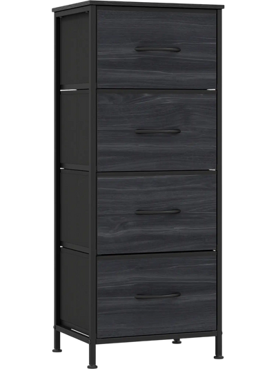 Costway 4-Drawer Fabric Dresser Nightstand Metal Frame 39239360 New
