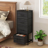 Dresser Nightstand with 4 Roomy Fabric Drawers and Metal Frame-Charcoal Black - Gallery View 1 of 9