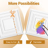 Drop ceiling tiles showcasing easy cutting and paintable features, ideal for customizable wall and ceiling designs.