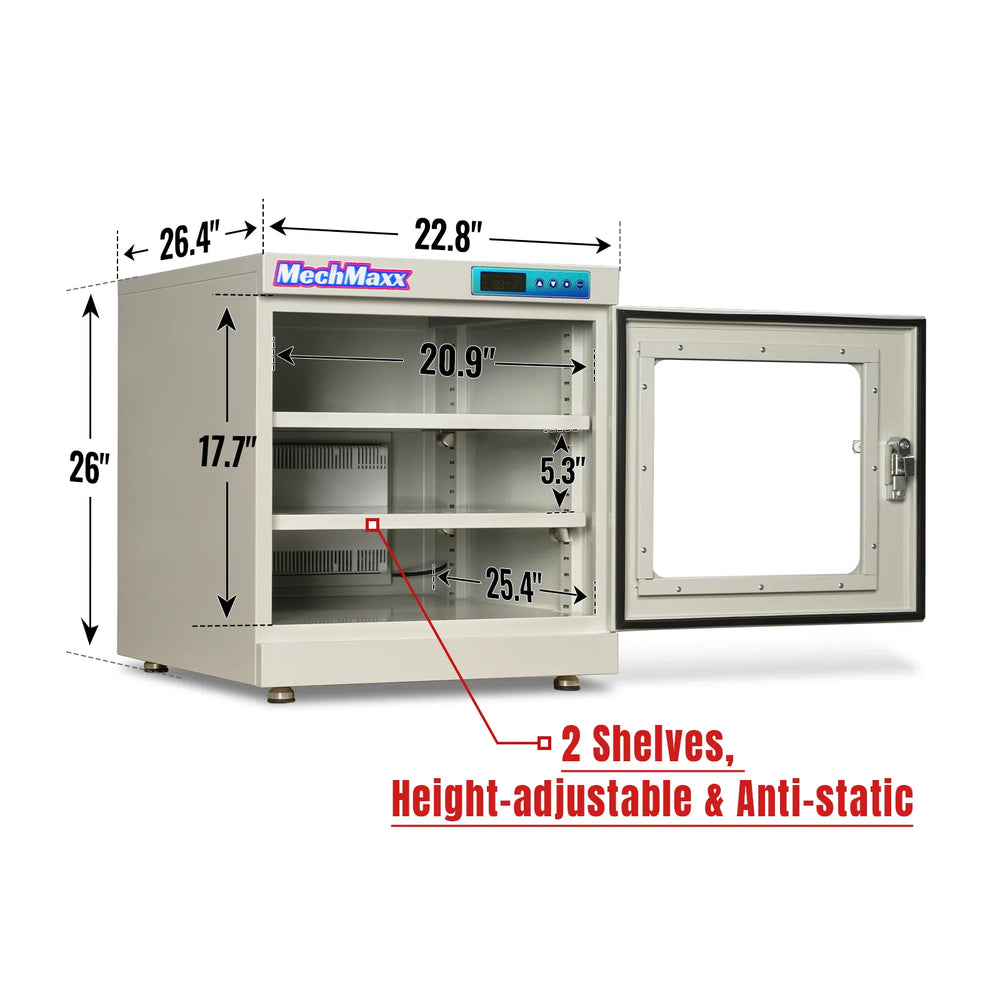 1-10% RH Electronic Dry Cabinet 210L ESD Desiccator Cabinet Ultra-Low Humidity Storage,  White,  EDC210CW