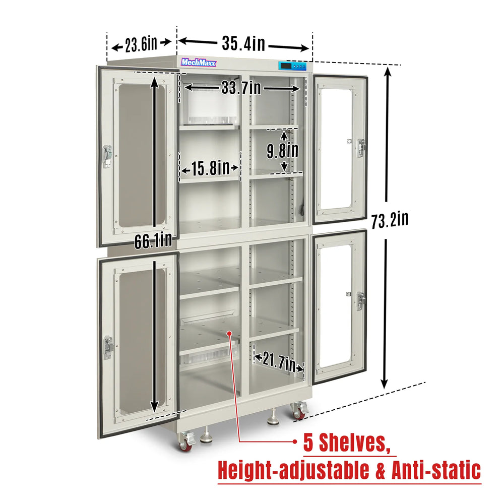 20-60% RH Electronic Dry Cabinet 880L ESD Desiccator Cabinet Low Humidity Storage,  White,  EDC880AW
