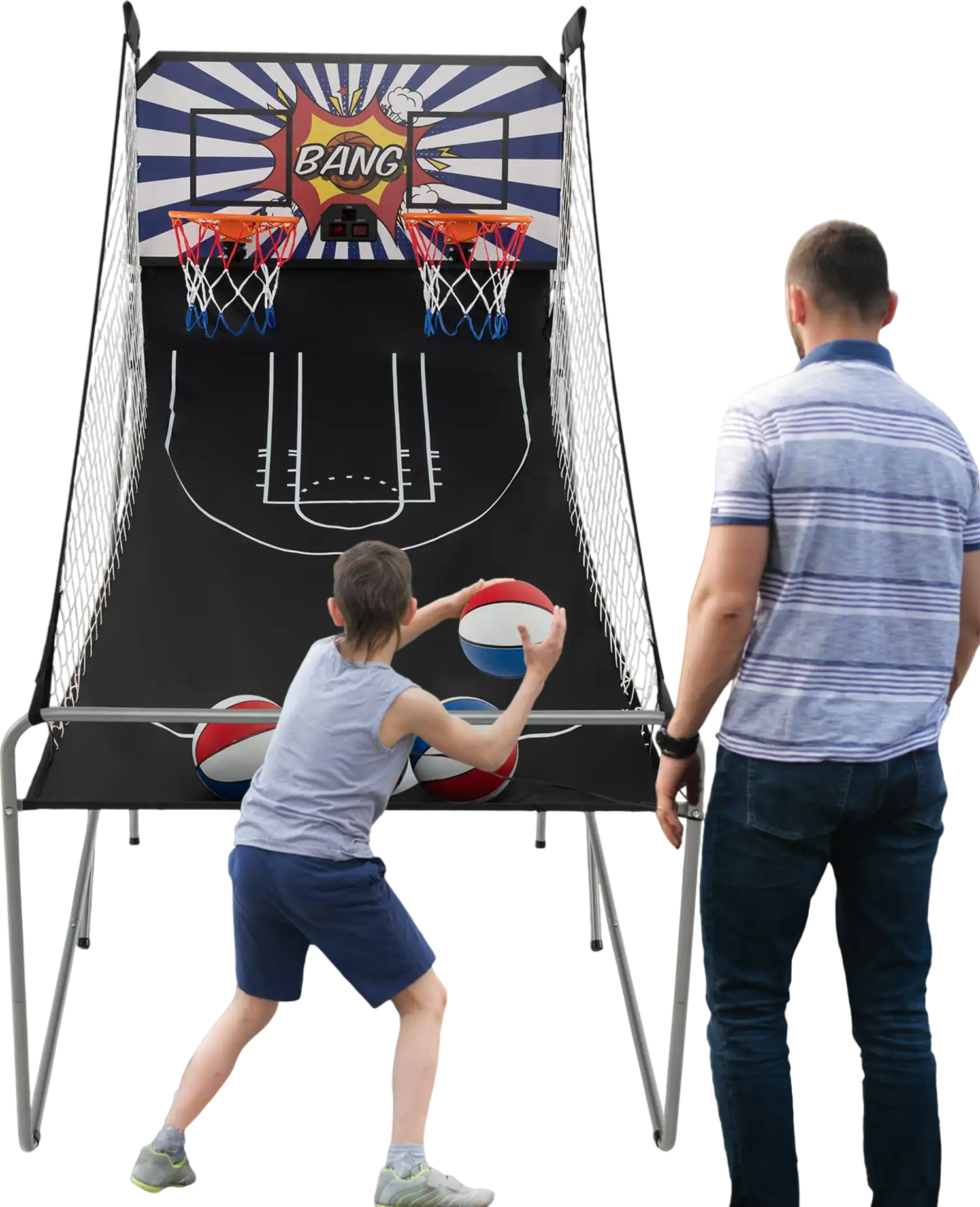 Costway Dual Shot Basketball Arcade Game 8 Modes 4 Balls White 78439265 New