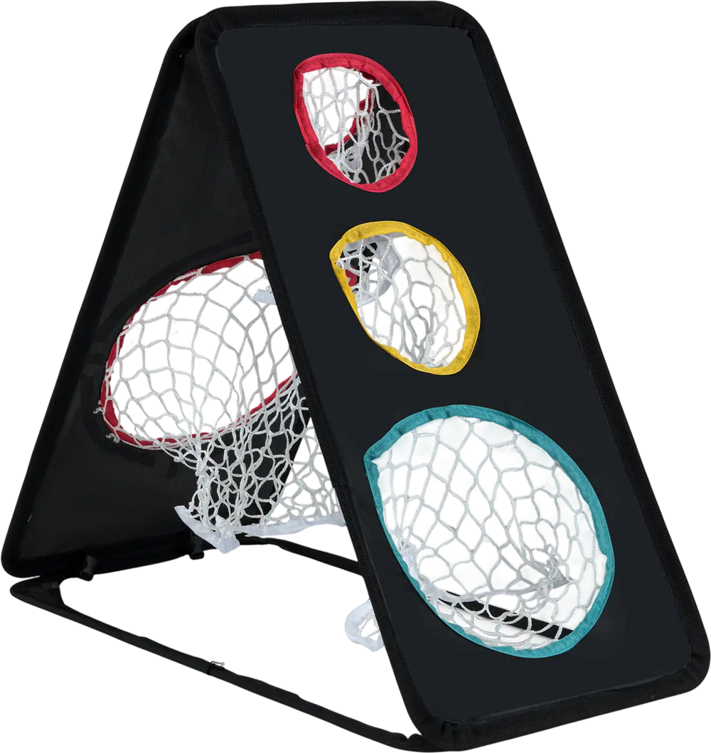Dual-Sided Golf Chipping Net Triple Target Training System with 5 Target Holes