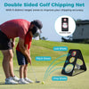 Dual-sided golf chipping net with 5 target zones, ideal for chip, pitch, and lob shots in any practice location.
