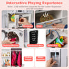 Dual-sided kids play kitchen featuring a water sink, oven, and microwave for interactive cooking fun and imaginative.