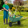 Dual-Wheel Wheelbarrow Garden Utility Cart with Pneumatic Tires-Green - Gallery View 1 of 10