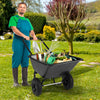 Dual-Wheel Wheelbarrow Garden Utility Cart with Pneumatic Tires-Black - Gallery View 1 of 10