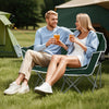 Duo Camping Chair Portable Oversized Loveseat with Armrests and Cup Holders-Green - Gallery View 1 of 11