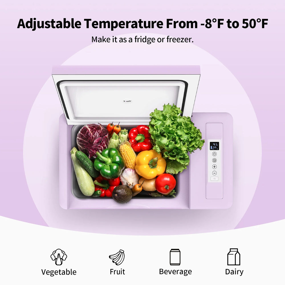 BougeRV CR22 Portable Refrigerator Colorful -8°F to 50°F Temp Control 23QT 12V New