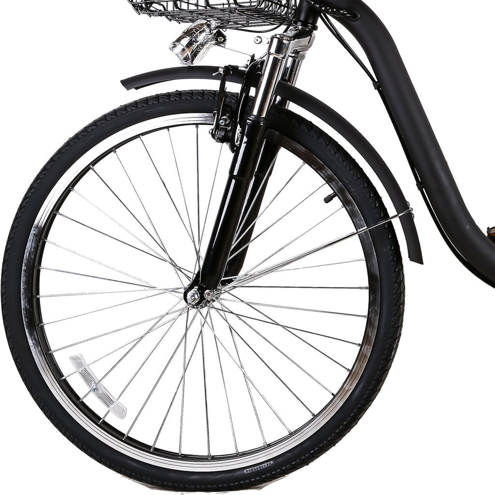 Glarewheel EB-X12 City Electric Bicycle 6 Speed 26" 250W 20 MPH 20 Mile 36V 10Ah Black or White New
