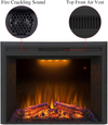 Valuxhome EF33T Electric Fireplace 36" x 27" Insert 750/1500W with Overheating Protection and Fire Crackling Sound Remote Black New