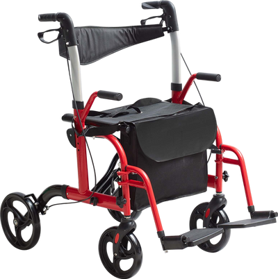 Vevor 2 in 1 Rollator Walker and Wheelchair Folding 300 Lbs Capacity with Adjustable Handle and All Terrain Wheels New