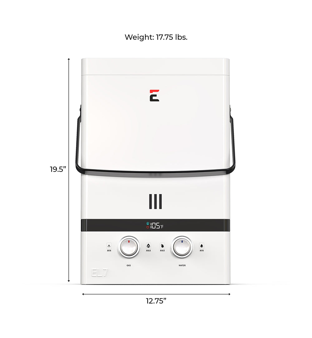 Eccotemp EL7 Luxe Tankless Water Heater Liquid Propane 1.85 GPM Outdoor 80 PSI Manufacturer RFB