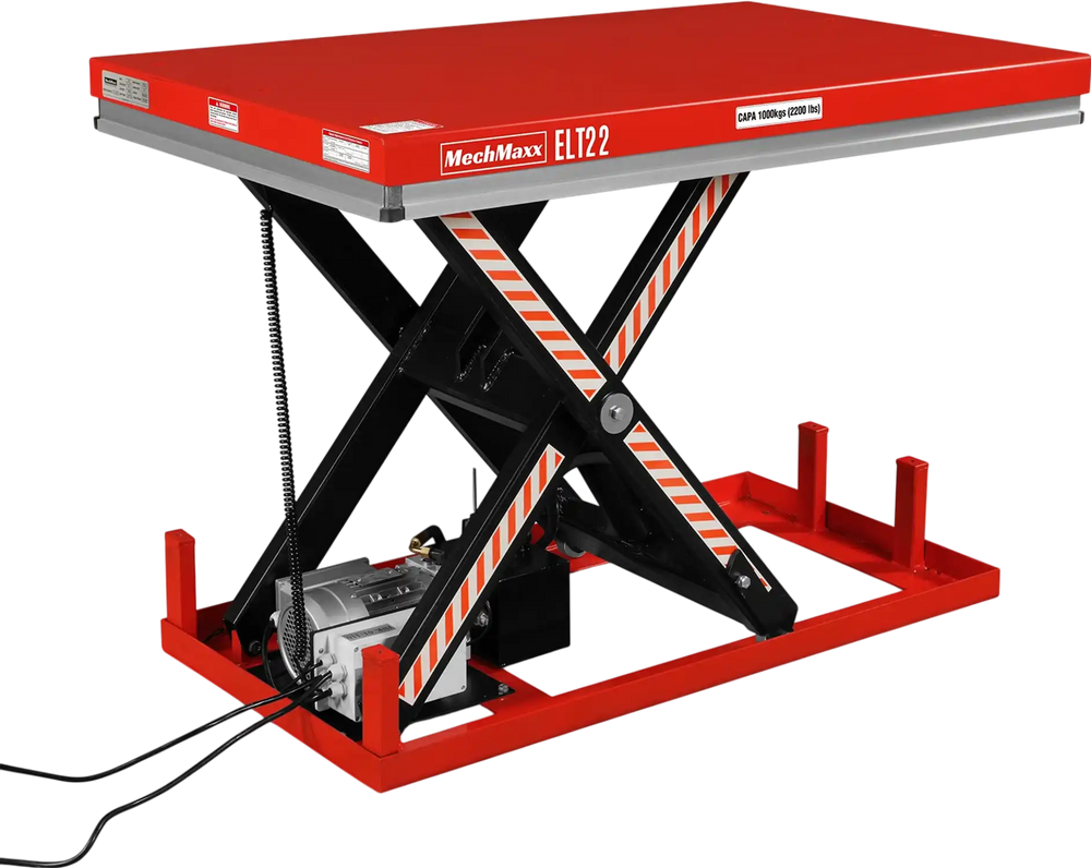 2200lb Capacity Stationary Electric Hydraulic Lift Table ,  51.2" x 32.3" Platform,  39.4" Lift Height , UL Certified Motor,  ELT22