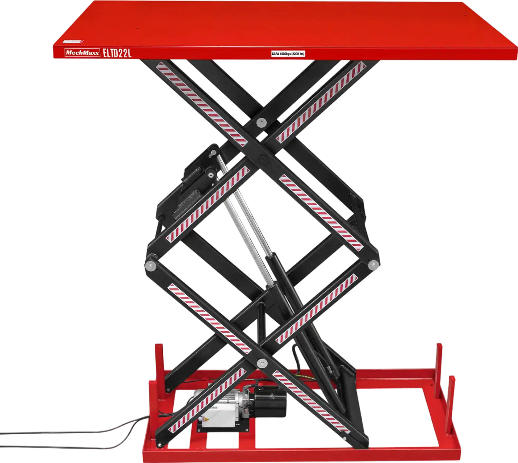 MechMaxx ELTD22L Lift Table 2200 lbs Capacity Stationary Powered Hydraulic Double Scissor 86.6