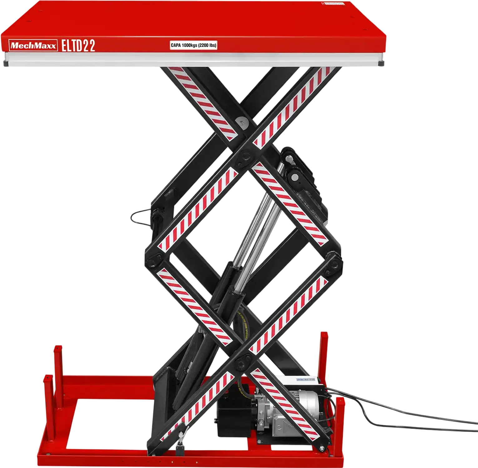 MechMaxx ELTD22 Lift Table 2200 lbs Capacity Stationary Electric Hydraulic Double Scissor 51.2