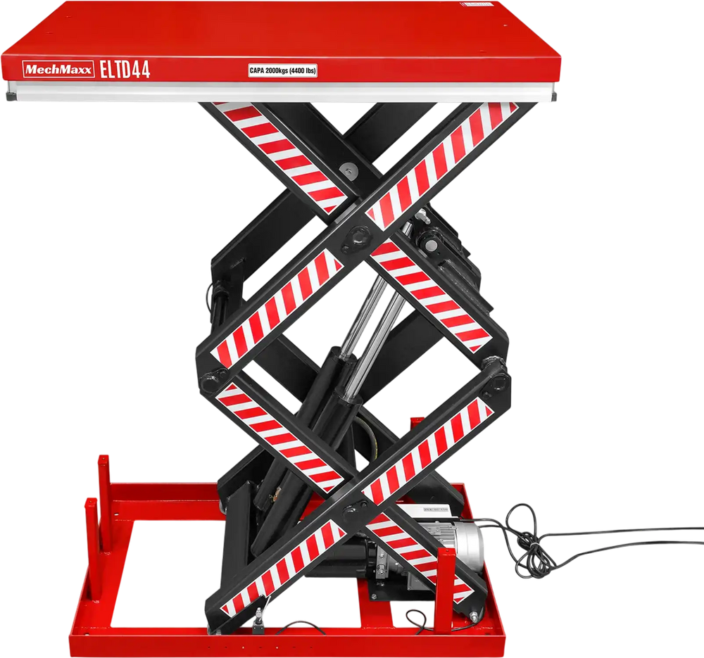 4400lbs Capacity Stationary Electric Hydraulic Double Scissor Lift Table,  51.2" x 33.5" Platform,  70.1" Lift Height,  UL Certified Motor,  ELTD44